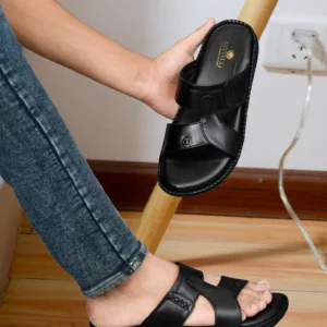 Men’s Synthetic Leather Slippers – Luxury Comfort, Everyday Style