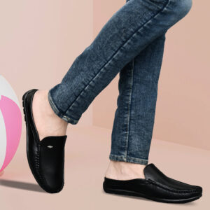 Men’s Synthetic Leather Back-Open Loafers – Effortless Style, Instant Comfort